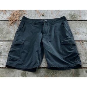 Men's Oakley Black Hydrolix Regular Fit Cargo Shorts Sz 32 Pockets 9" Inseam